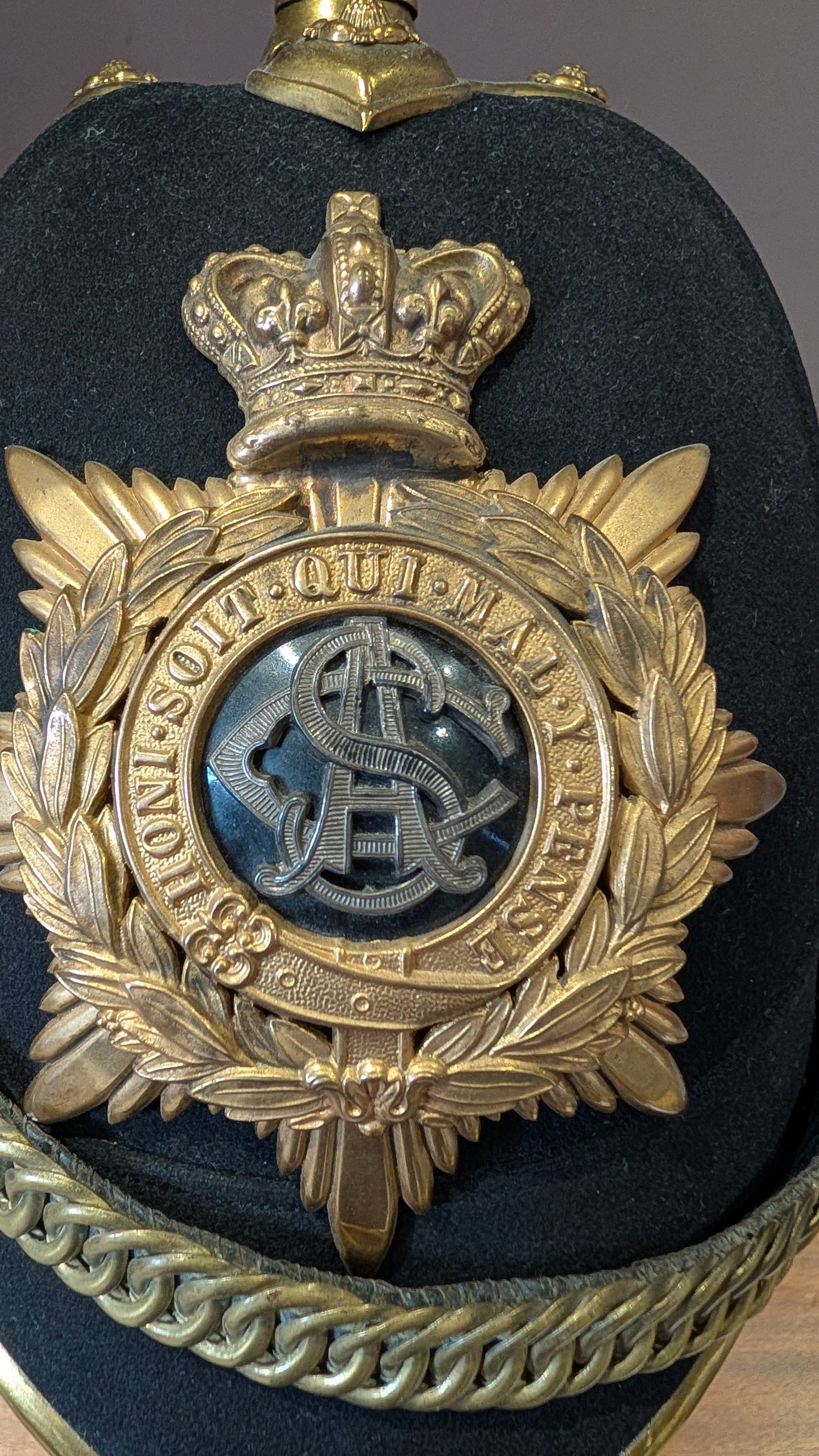 Lovely Victorian Army Service Corps Officers Home Service Helmet - Named
