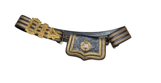 Edwardian British Indian Army Leather & Bullion Gilt GRI CrossBelt