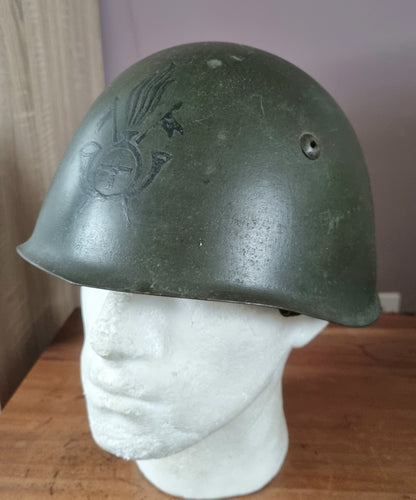 Rare WW2 Italian Army M33 Helmet With Lancers Lancieri Decal