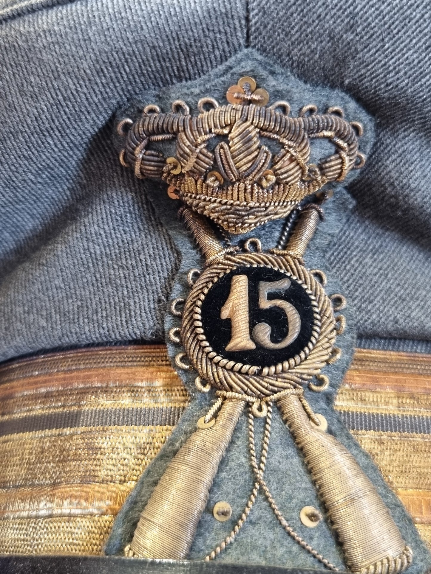 SOLD! WW2 Italian Major’s 15th Infantry Regiment M34 Visor Cap & Box