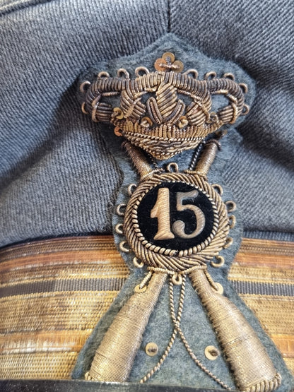 SOLD! WW2 Italian Major’s 15th Infantry Regiment M34 Visor Cap & Box