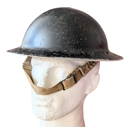SOLD! Early WW2 Black Brodie Helmet Dated 1939