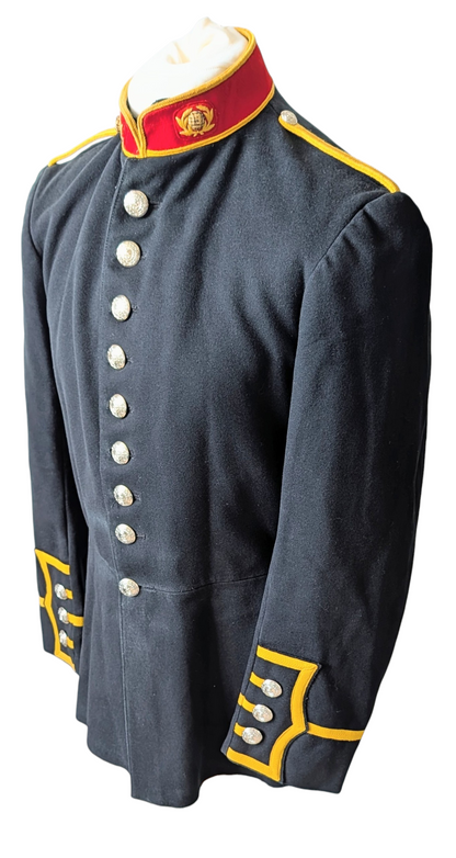 Vintage Royal Marines Tunic Bandsman RM Band Jacket Yellow Braid 1980s