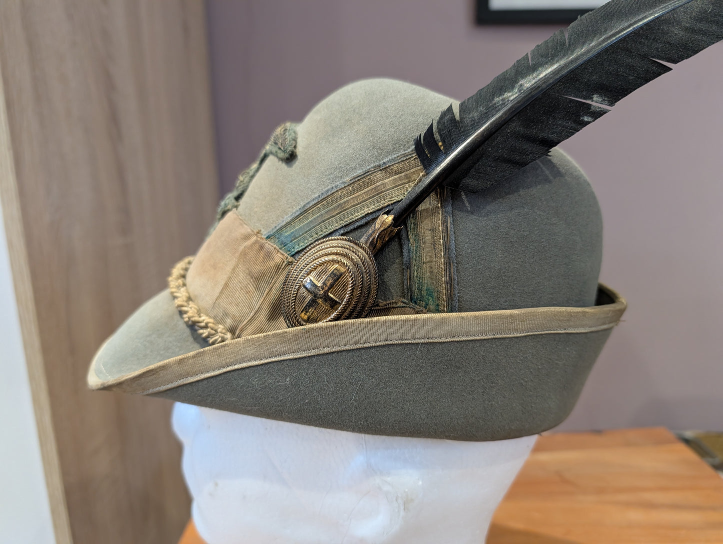 SOLD! Late 1940s Italian Army Enlisted Man's Alpini Autieri Cap with Nappina