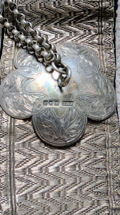 SOLD! Beautiful Edwardian Montgomeryshire Yeomanry CrossBelt & Pouch & Cover - Solid Silver Fittings