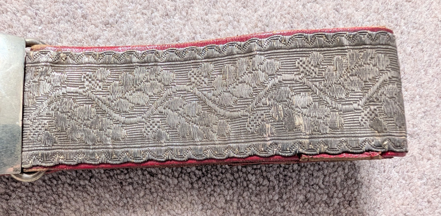 Victorian British Army Officers Leather Belt & Buckle