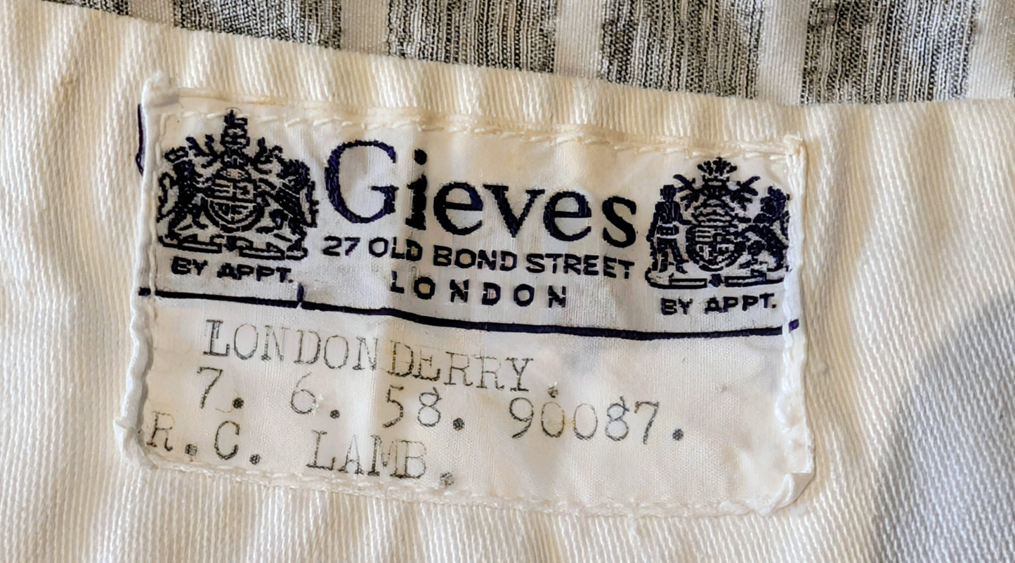 SOLD! Vintage Royal Navy No.1 Summer White Cotton Uniform Tunic Jacket 1958