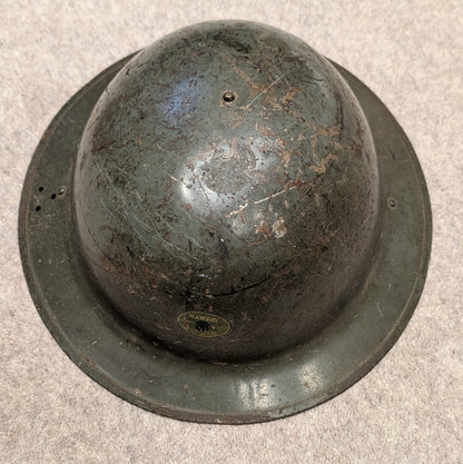 Rare WW2 British ‘Brodie’ Factory Workers Helmet - Sunblem Battery