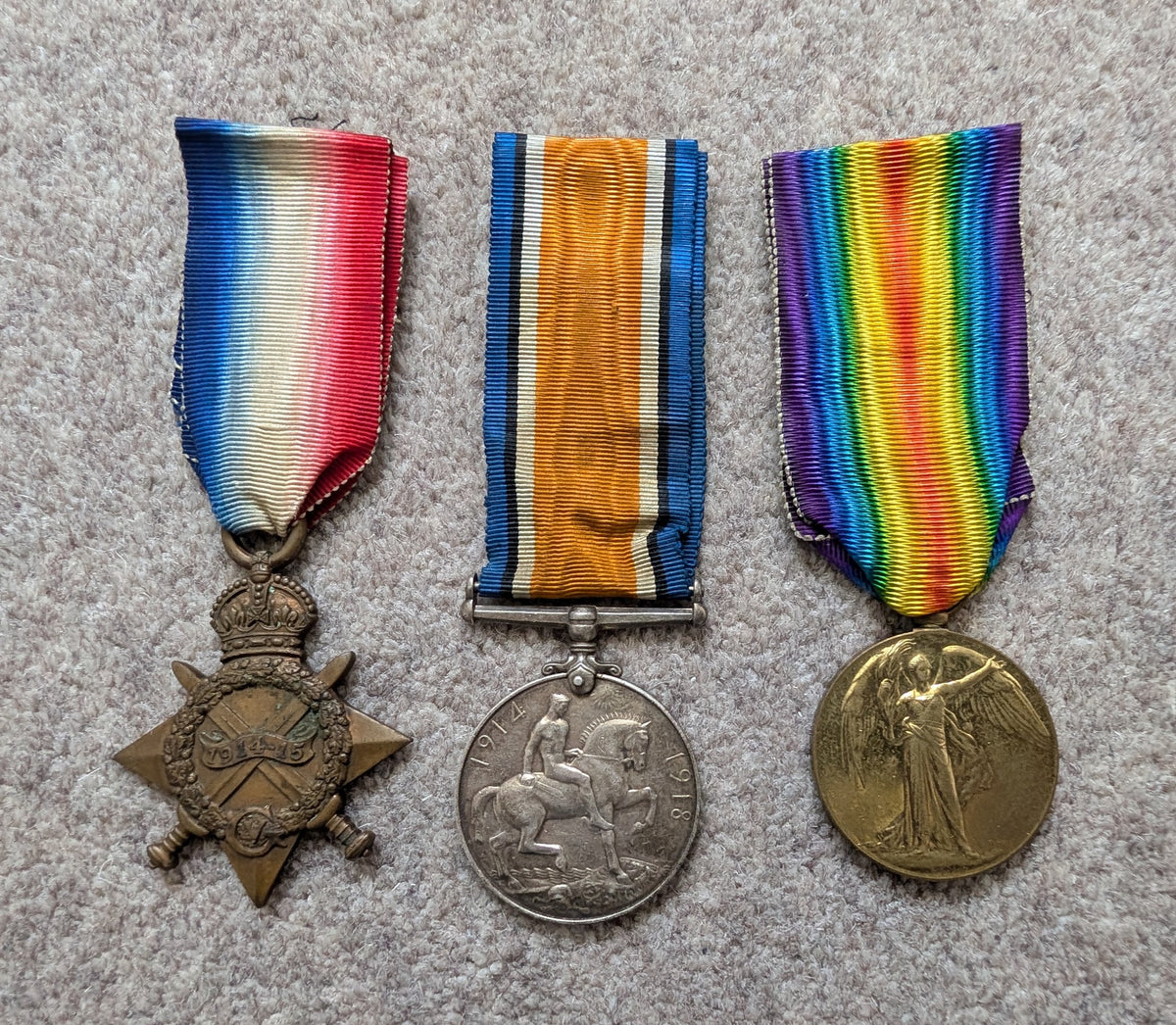 WW1 British Medal Trio John William Flitten Royal Engineers from Hull