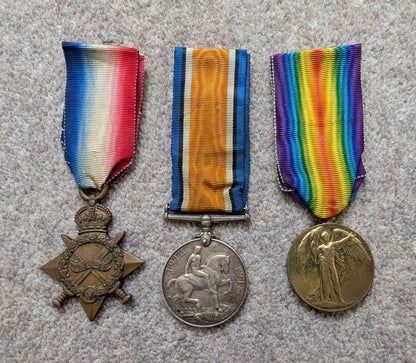 WW1 British Medal Trio John William Flitten Royal Engineers from Hull