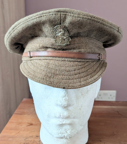 SOLD! WW1 British Army Wool Kent Volunteer Force Floppy Trench Cap Dated 1918