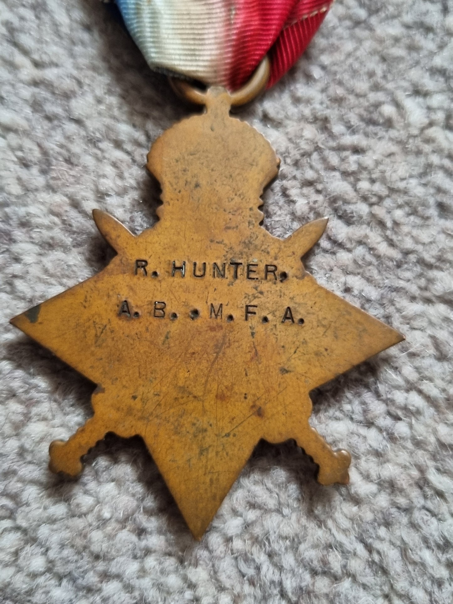 WW1 British Medal Trio Able Seaman R Hunter Merchant Fleet Auxiliary