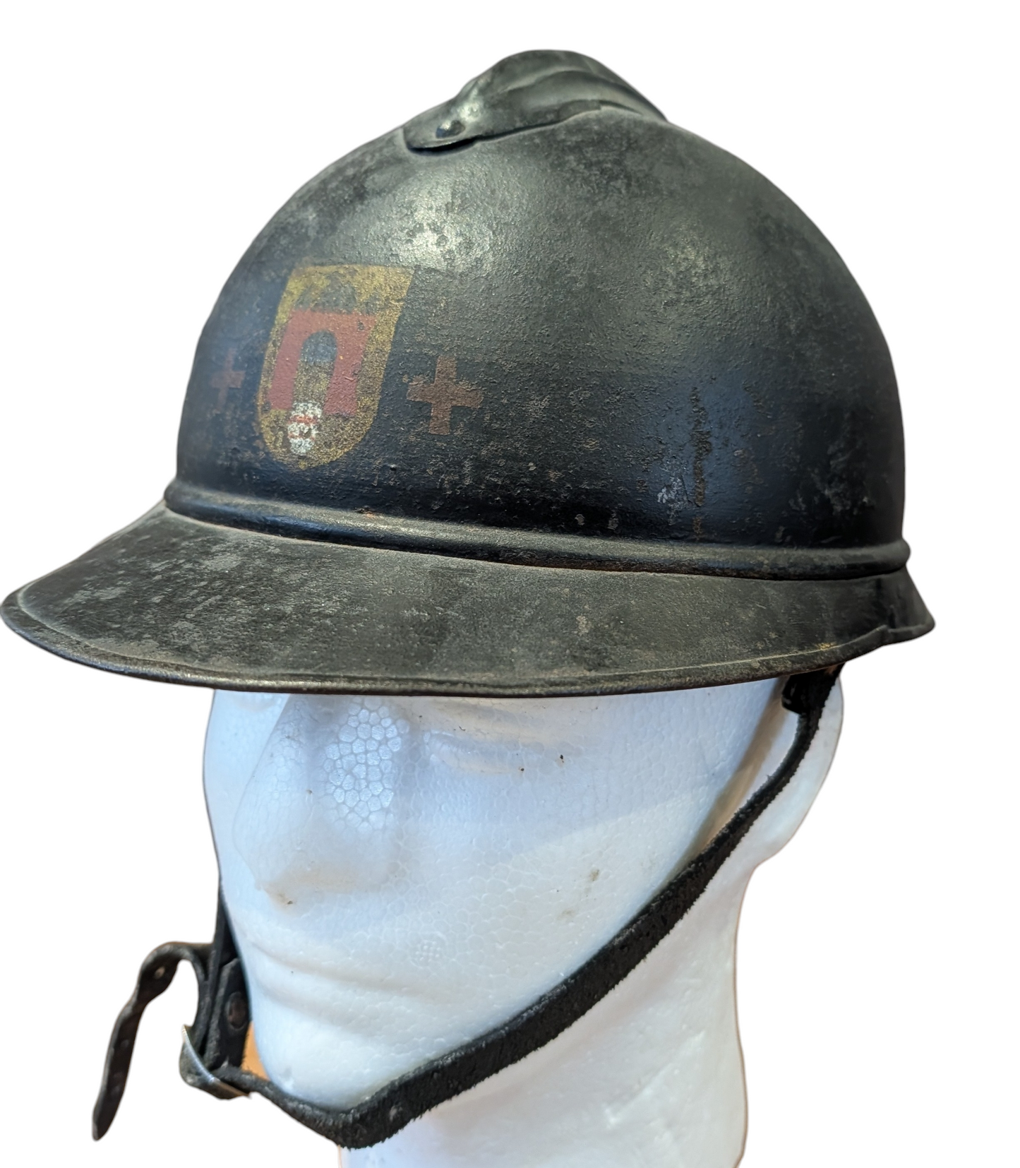 Rare WW2 Dutch City Of  Gorinchem M15 Adrian Burgerwacht Militia Helmet