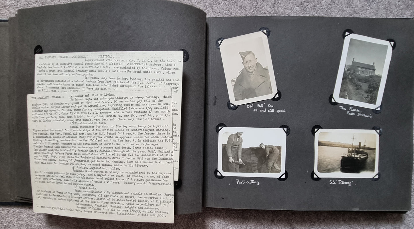 SOLD! Unusual WW2 British Army Falkland Islands Photo Album, 1943