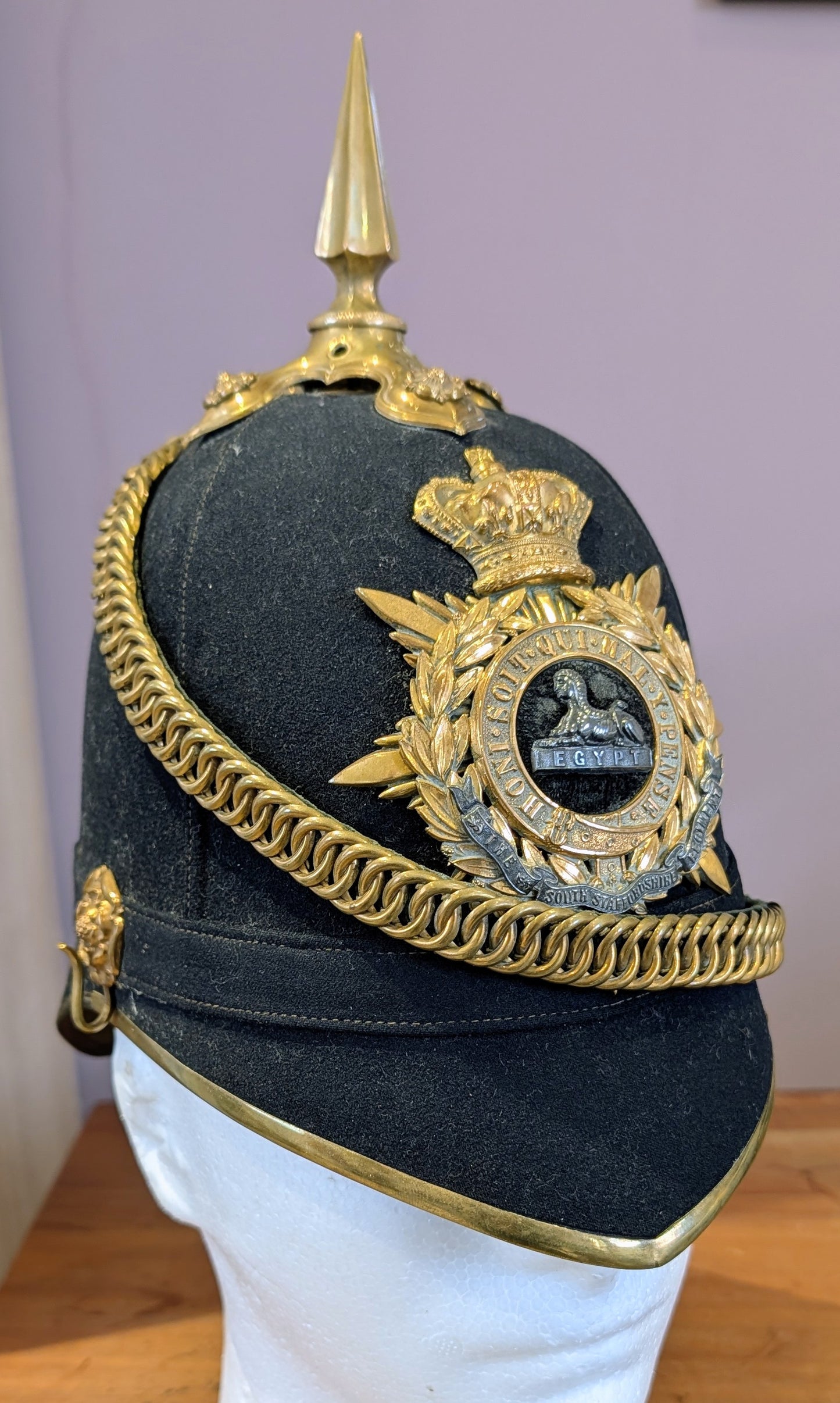 SOLD! Victorian South Staffordshire Home Service Helmet & Major's Scarlet Uniform