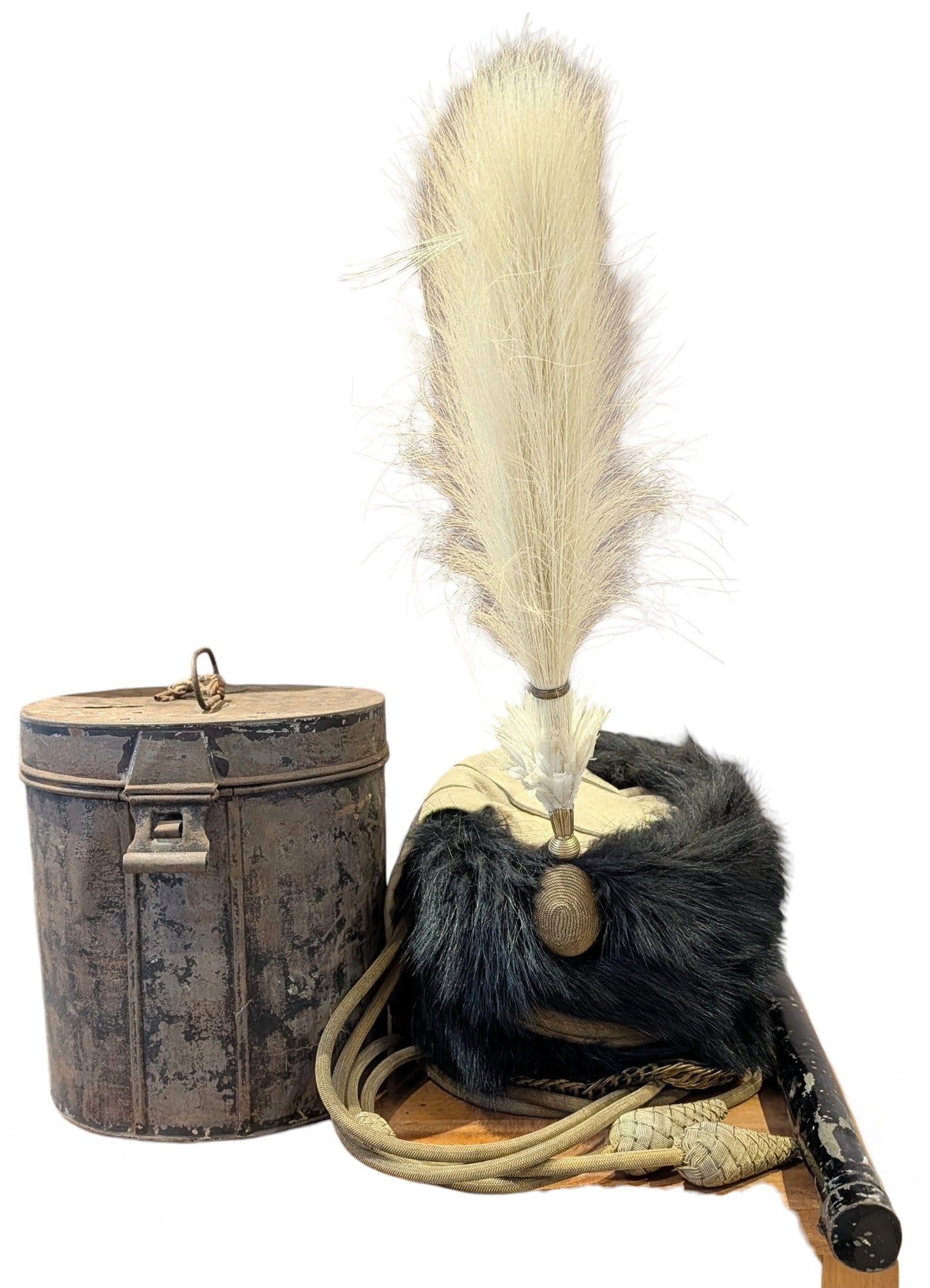 SOLD! Fantastic Pre WW1 13th Hussars Officers Busby & Tin Named to Triple DSO Winner Capt J G Rees