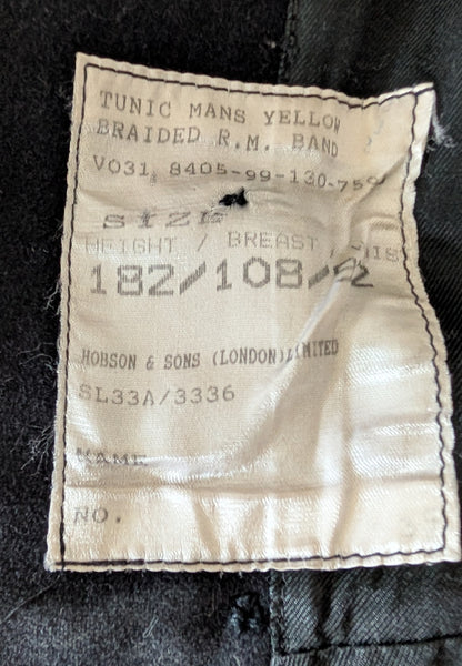 Vintage Royal Marines Tunic Bandsman RM Band Jacket Yellow Braid 1980s