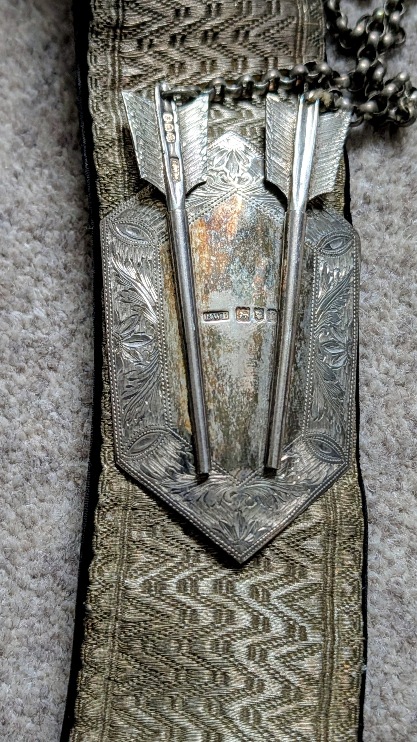 SOLD! Beautiful Edwardian Montgomeryshire Yeomanry CrossBelt & Pouch & Cover - Solid Silver Fittings