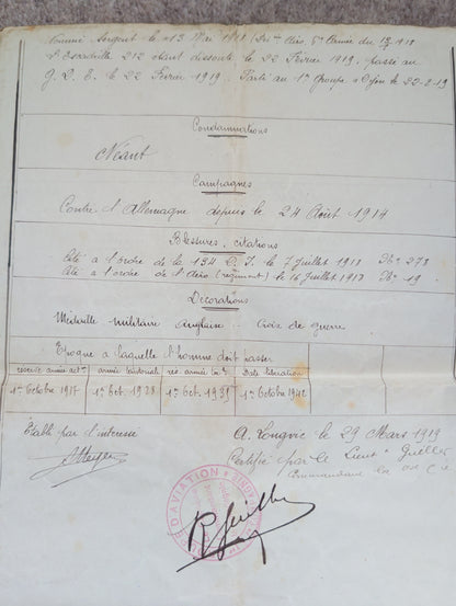 Unique WW1 French Army & Air Force Photo Album, Service Documents and Field Post Set to a Front Line Medic & Then Combat Pilot