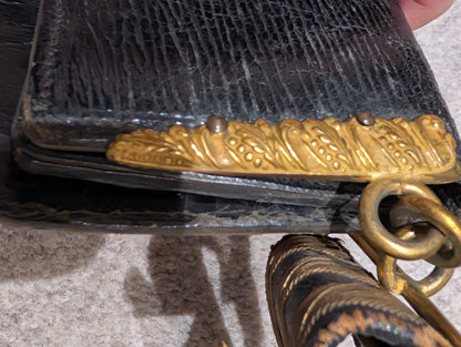 Edwardian British Indian Army Leather & Bullion Gilt GRI CrossBelt