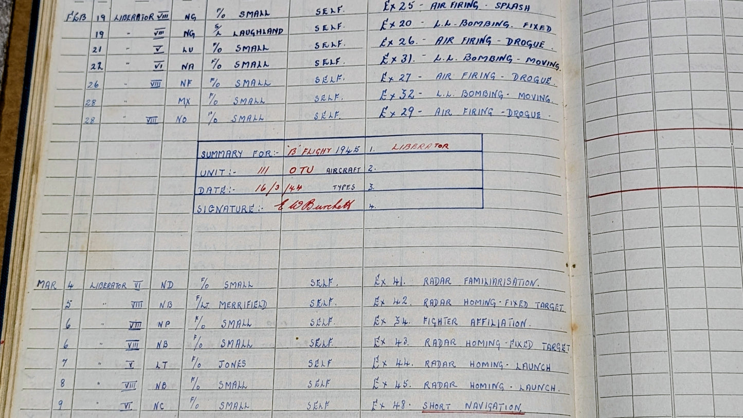 SOLD! WW2 RCAF Flying Log Book E  W Burchett With 2 Of His Photo Albums