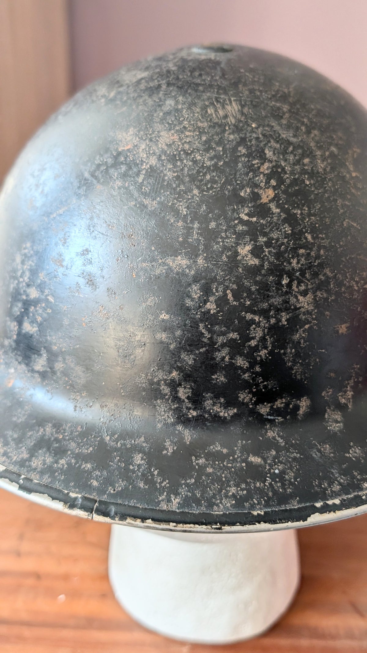 SOLD! Early WW2 Black Brodie Helmet Dated 1939