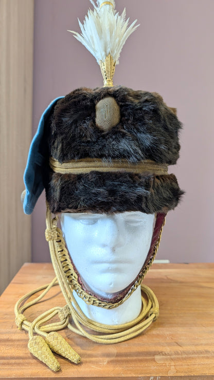Rare Edwardian Pre WW1 3rd Hussars Officers Busby With White Feather Plume