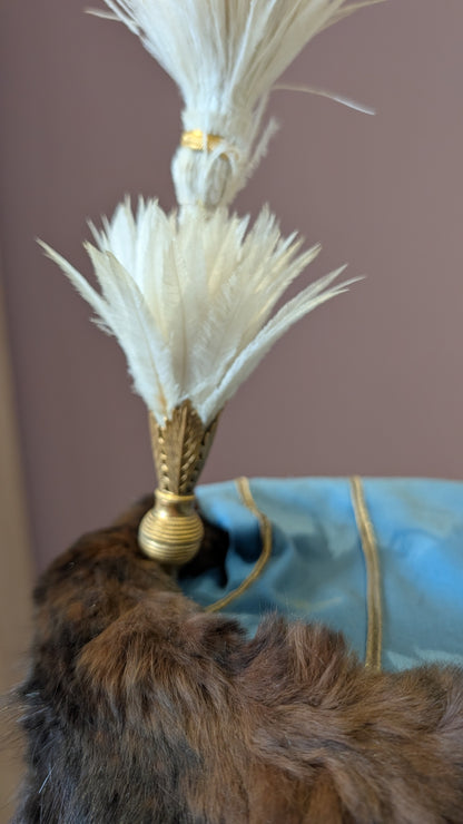 Rare Edwardian Pre WW1 3rd Hussars Officers Busby With White Feather Plume