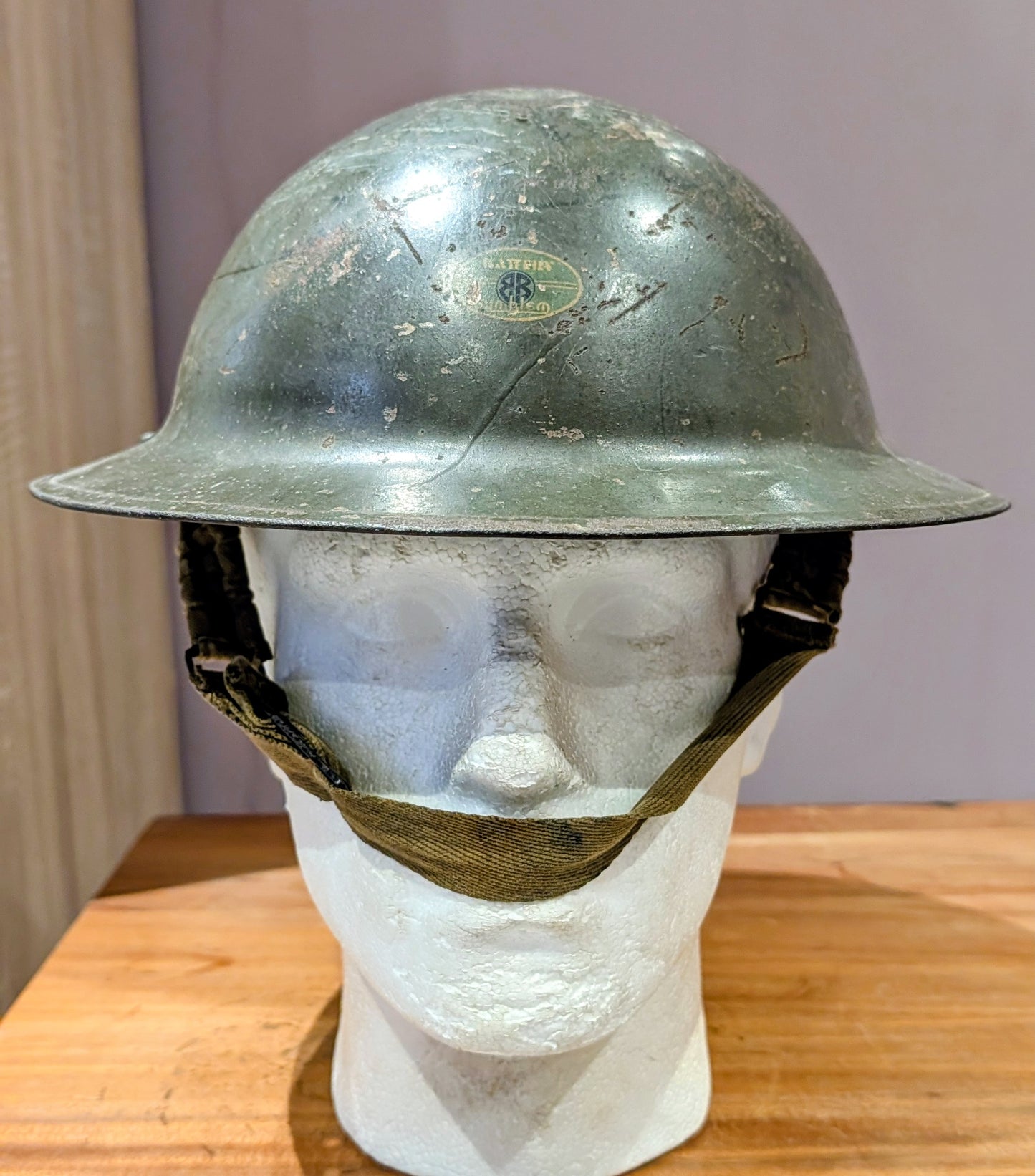 Rare WW2 British ‘Brodie’ Factory Workers Helmet - Sunblem Battery