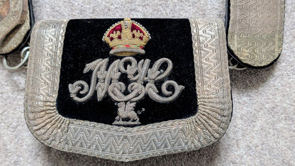 SOLD! Beautiful Edwardian Montgomeryshire Yeomanry CrossBelt & Pouch & Cover - Solid Silver Fittings