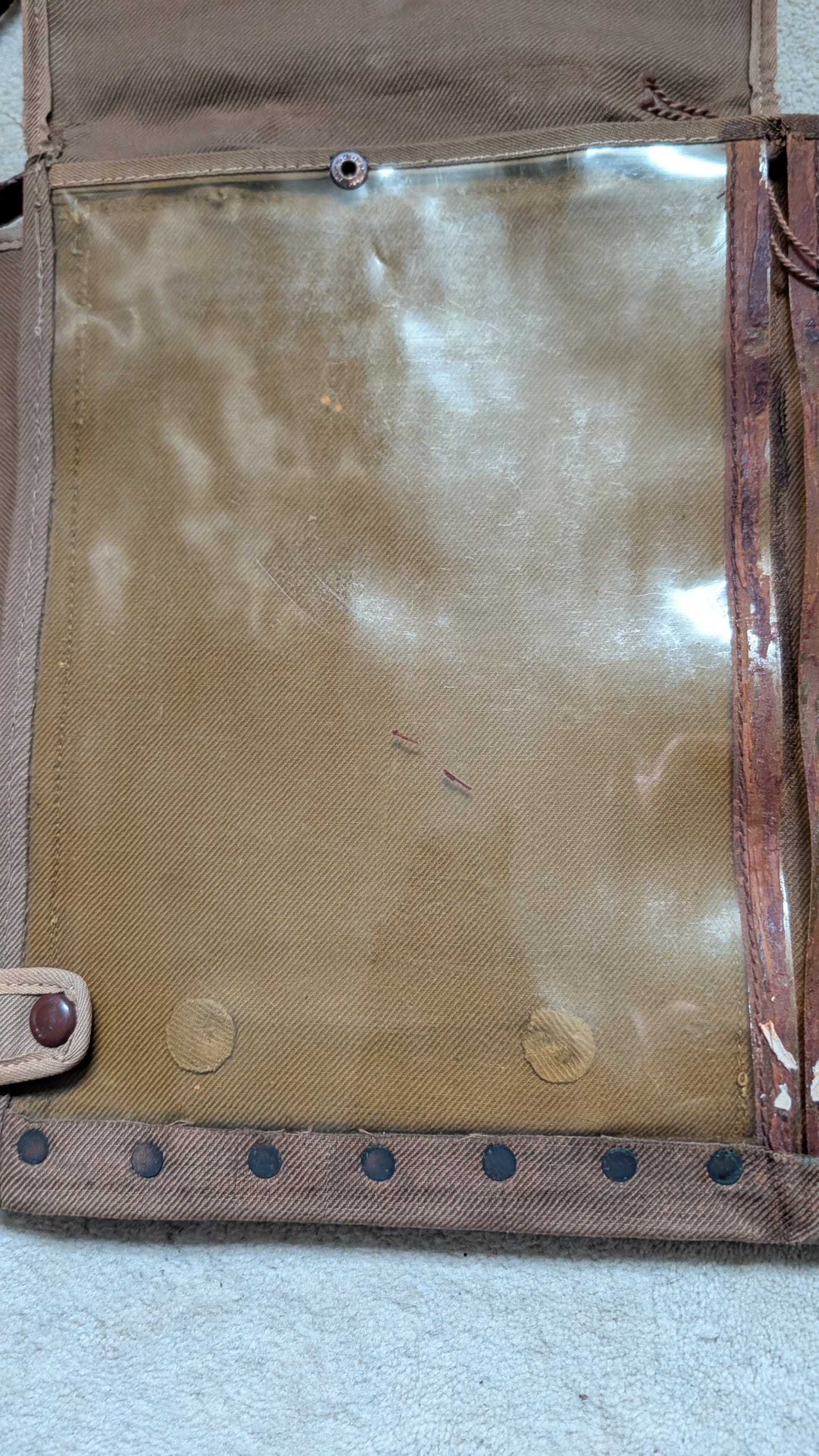 SOLD! WW1 BRITISH ARMY OFFICERS MAP CASE WITH LEATHER CARRY STRAP NAMED TO MILITARY CROSS WINNER C P GARRARD