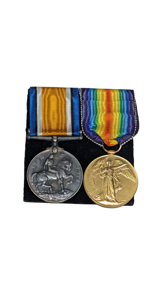 WW1 British Medal Duo - Private John Rowntree RFC / RAF - Died In Service