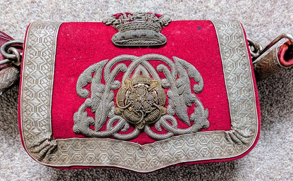 Victorian Lancashire Hussar Yeomanry CrossBelt & Bullion Wire Pouch