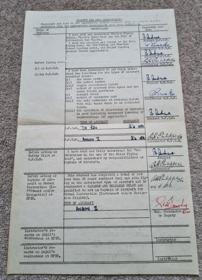 SOLD! Rare WW2 Glider Pilot RCAF Flying Log Book to Brian Andrews, Operation Varsity