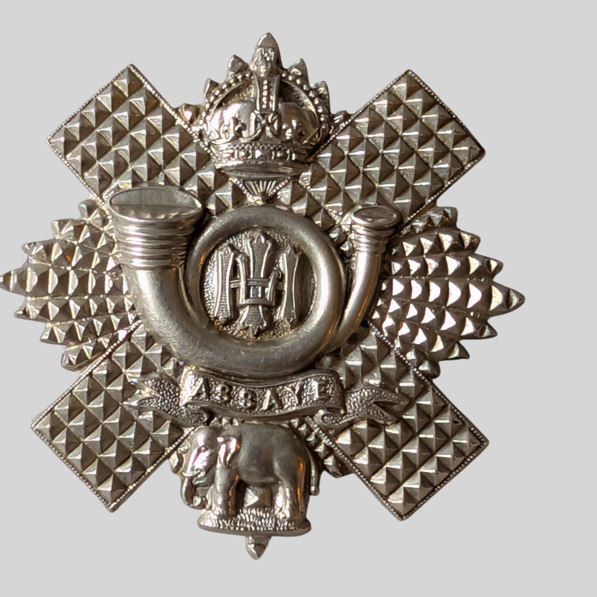 Highland Light Infantry (City of Glasgow Regt) White Metal Cap Badge