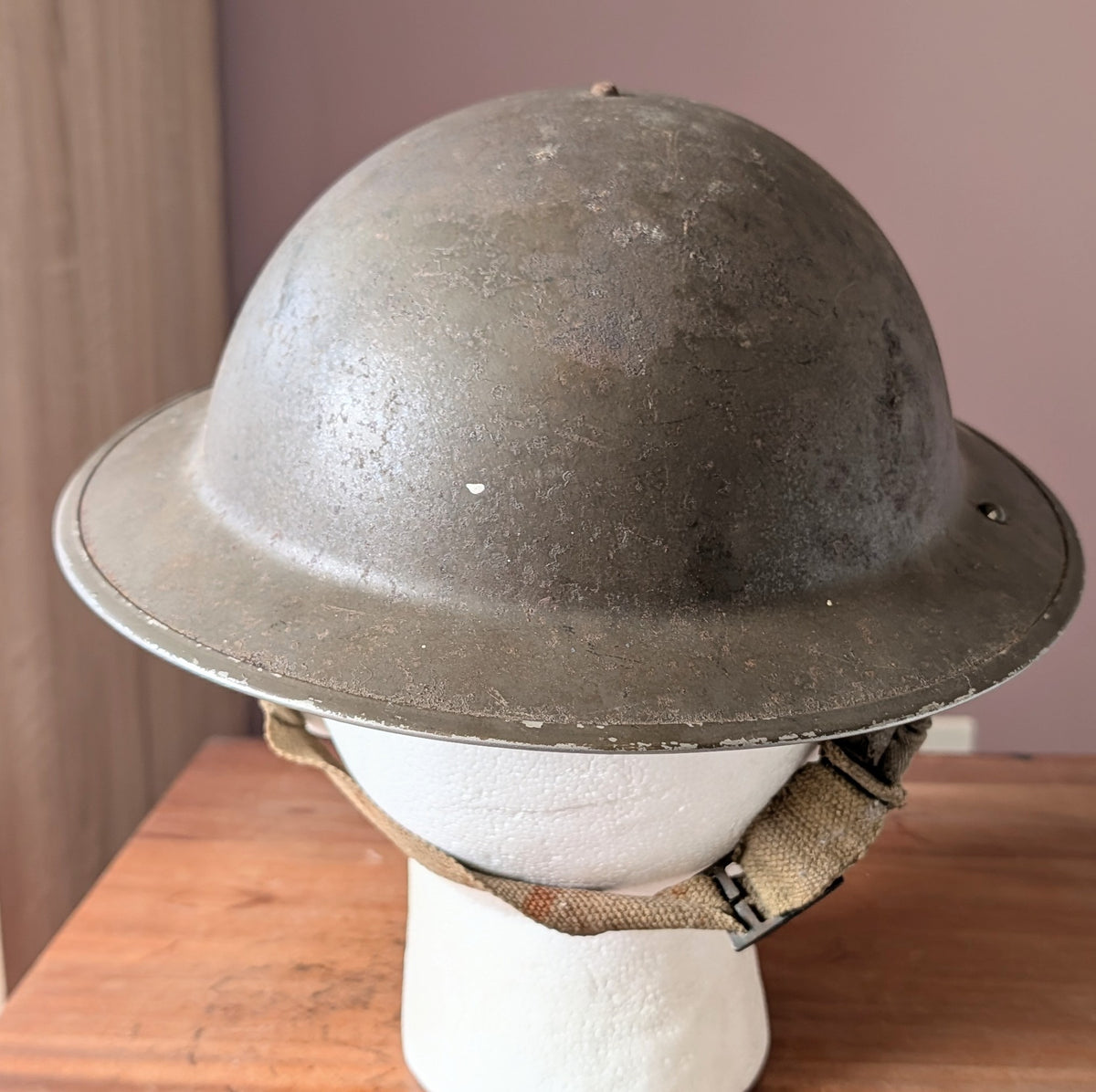 Early WW2 Dunkirk Era British Army Brodie Combat Helmet Dated 1939