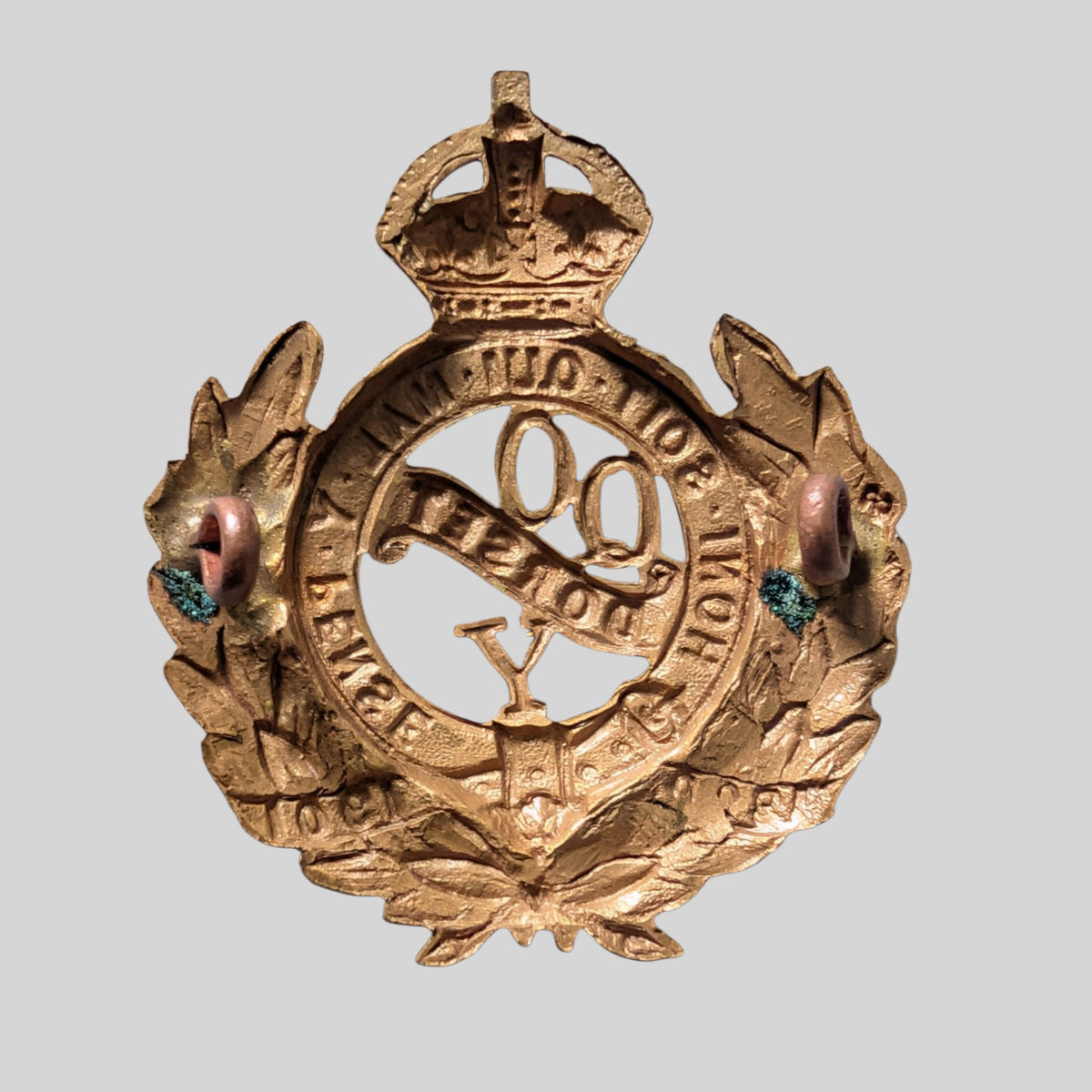 Early The Queen's Own Dorset Yeomanry Gilding Metal Cap Badge 1908-22