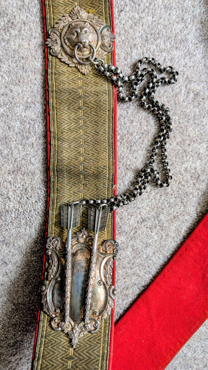 SOLD! Victorian / Edwardian Derbyshire Yeomanry Cavalry Crossbelt with Silver Pouch
