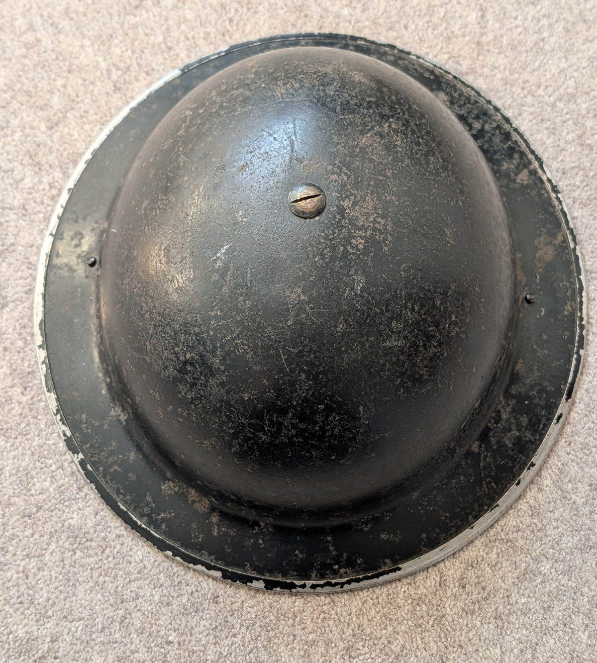 SOLD! Early WW2 Black Brodie Helmet Dated 1939