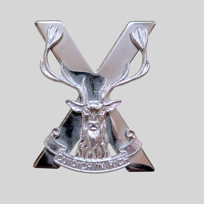 Highland Brigade Chromed White Metal Cap Badge 1958-68