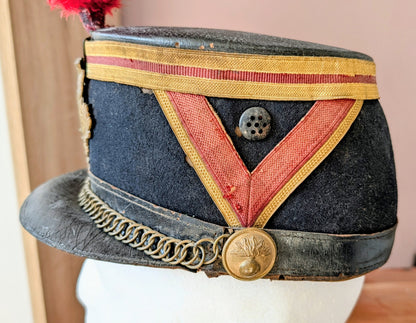 Early 20th Century French Republican Guard Shako With Feather Plume