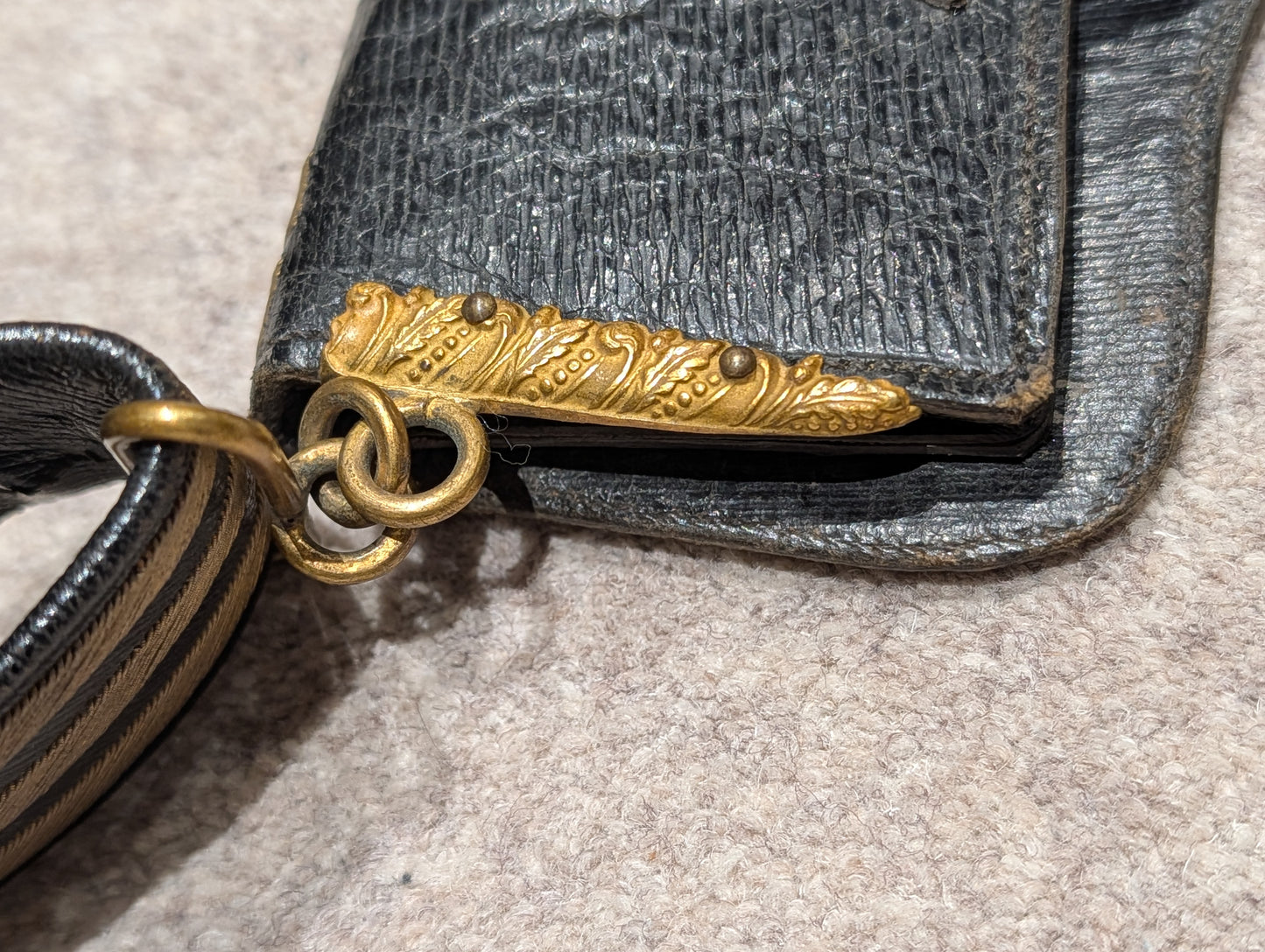 Edwardian British Indian Army Leather & Bullion Gilt GRI CrossBelt