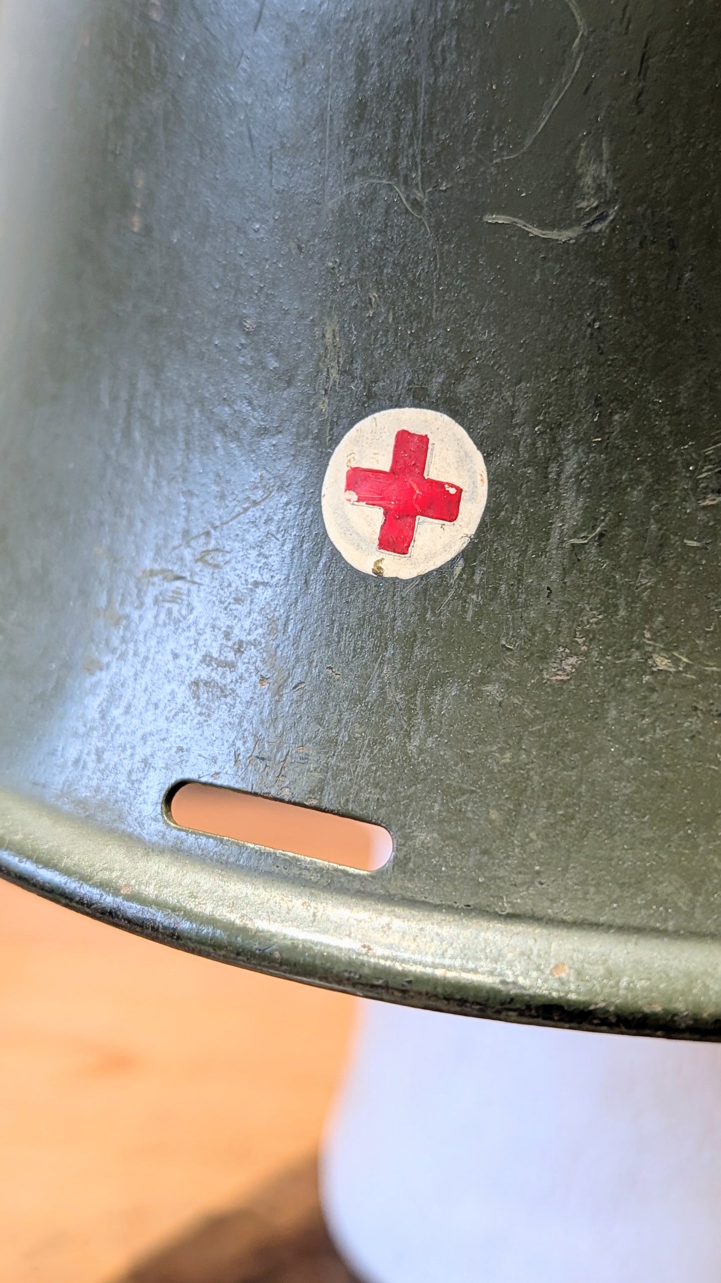 Rare WW2 Dutch Red Cross M27 Steel Helmet