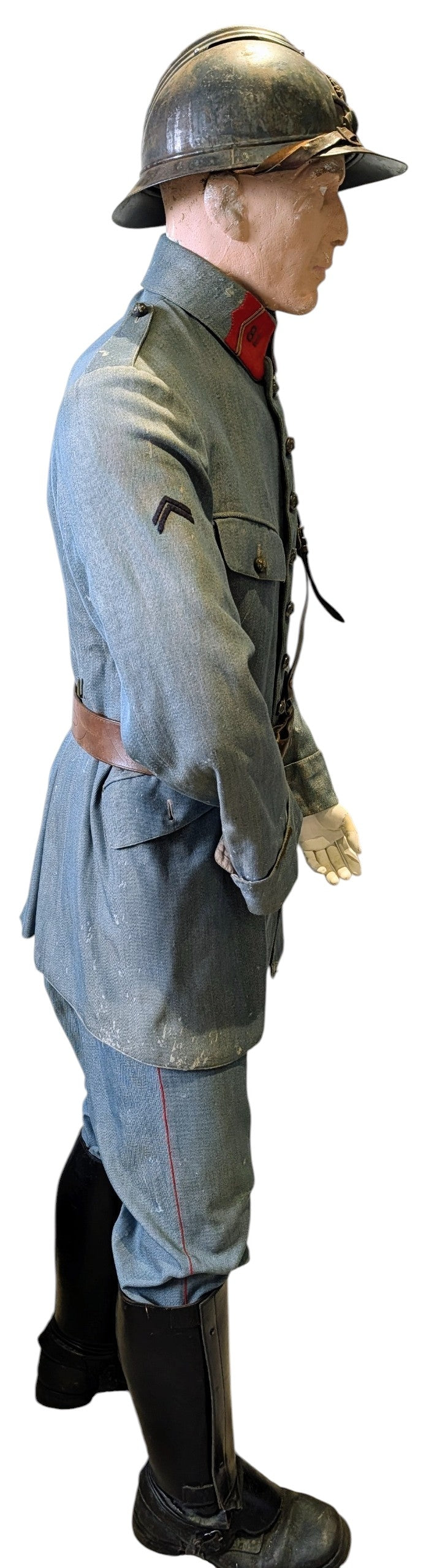 WW1 French 81st Artillery Uniform with Helmet, Sam Browne Belt, Boots & Gaiters