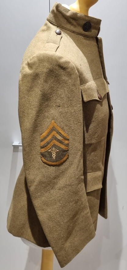 WW1 US ARMY MEDIC'S UNIFORM JACKET TROUSERS SIDECAP PUTTEES MEDALS