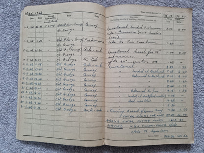 SOLD! WW2 Indian Airforce Flying Log Book to Gerald Jarman, Air Gunner/Observer, Anti Submarine Warfare