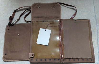 SOLD! WW1 BRITISH ARMY OFFICERS MAP CASE WITH LEATHER CARRY STRAP NAMED TO MILITARY CROSS WINNER C P GARRARD