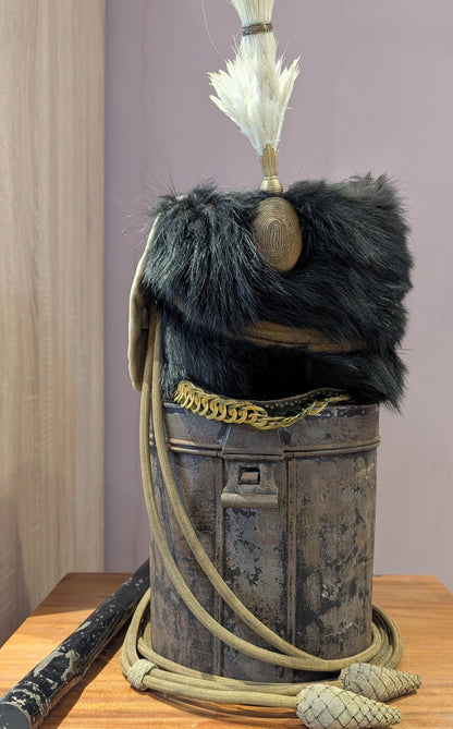 SOLD! Fantastic Pre WW1 13th Hussars Officers Busby & Tin Named to Triple DSO Winner Capt J G Rees