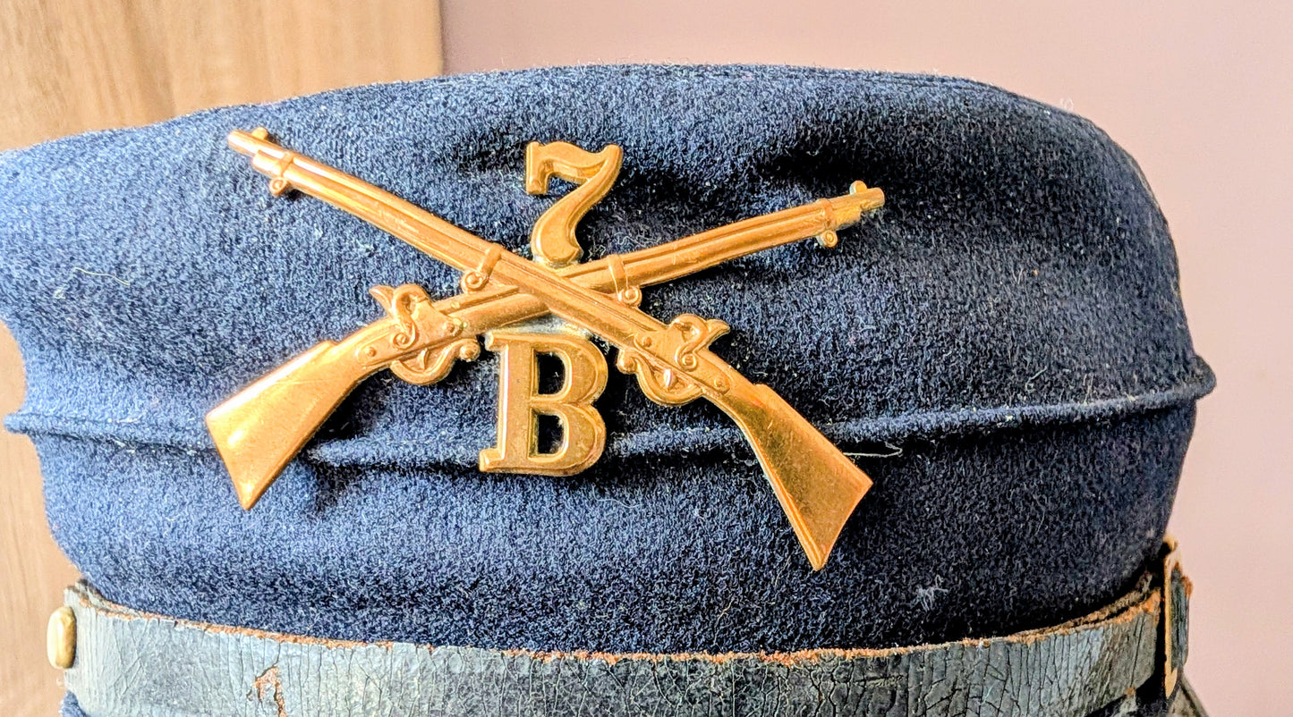 M1895 US Army Forage Cap 7th Infantry Company B New York Dated 1903
