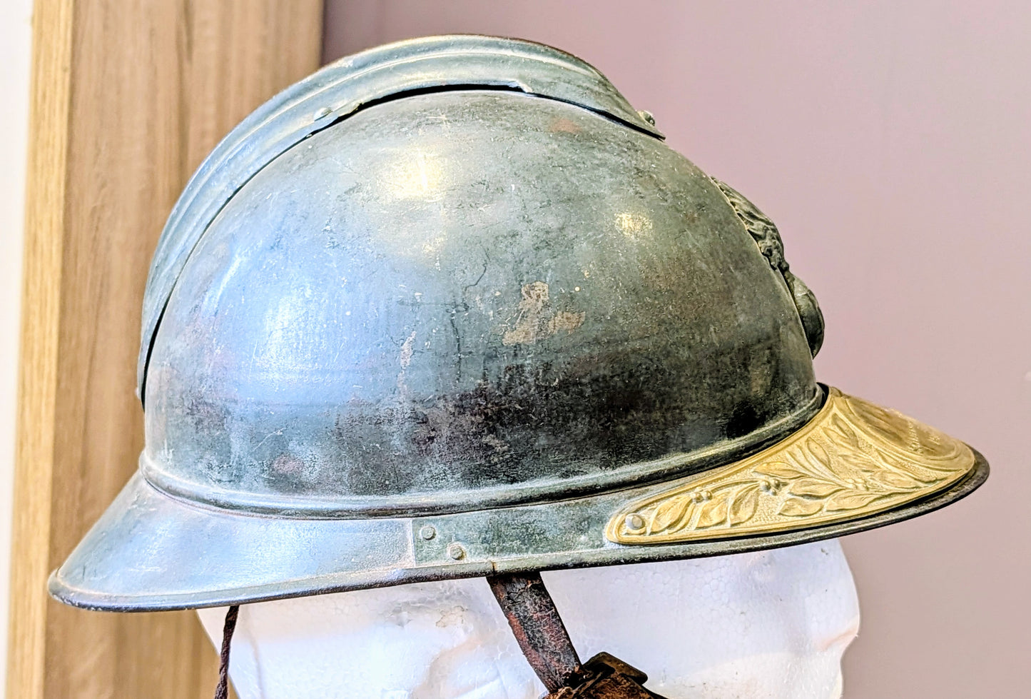 WW1 French Infantry M15 ‘Adrian’ Helmet With Veterans Plate